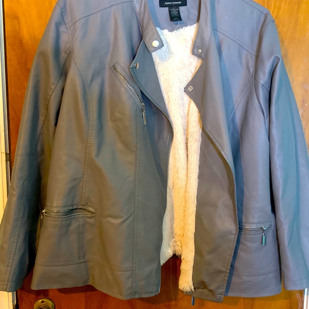 Gray Leather Jacket